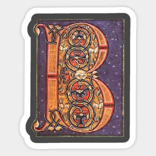 Illuminated initial B Sticker